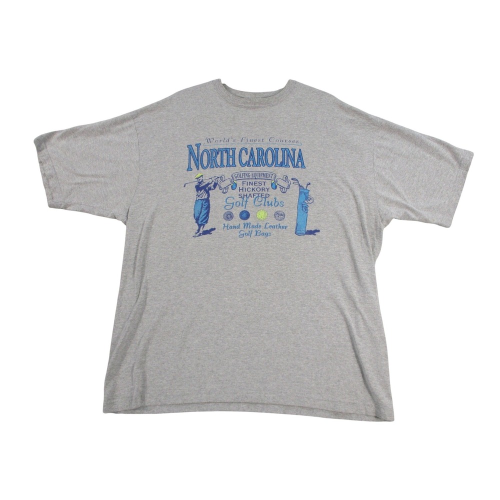 Island Sportswear North Carolina Golfing Equipment T-Shirt Mens XXL Gray Vintage